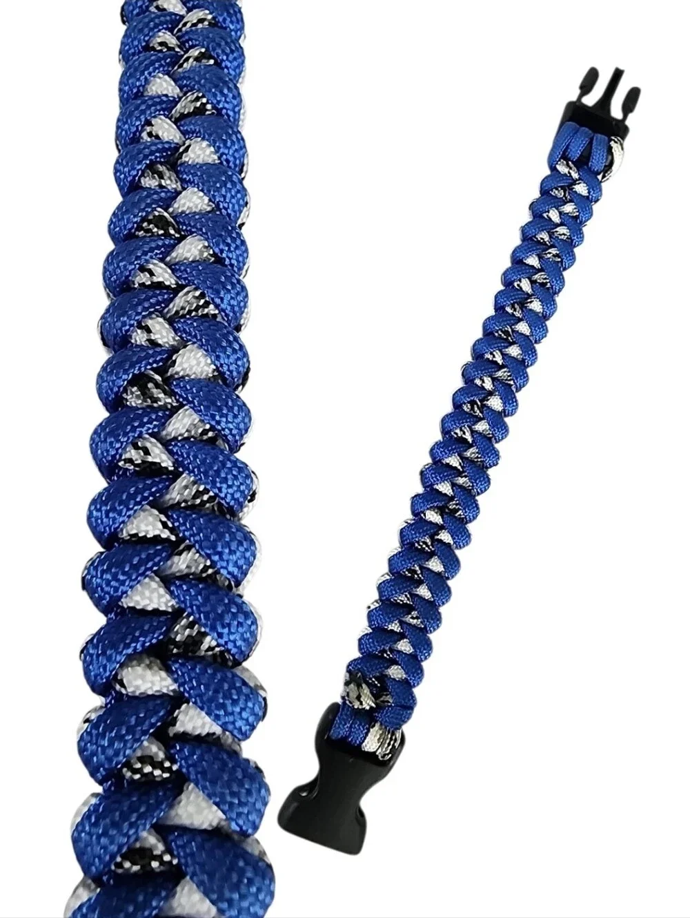 Blue & White Braided Paracord Bracelet